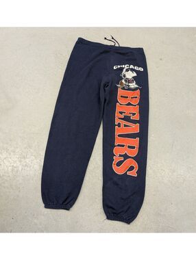 Vintage 70s Chicago Bears NFL Snoopy Navy Blue Sweatpants
